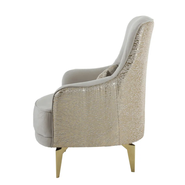 Dilara Upholstered Armchair, Cream - Image 4