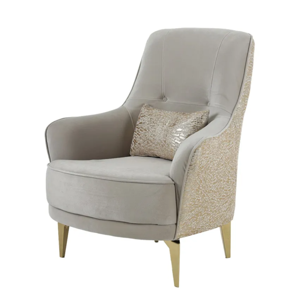 Dilara Upholstered Armchair, Cream - Image 2